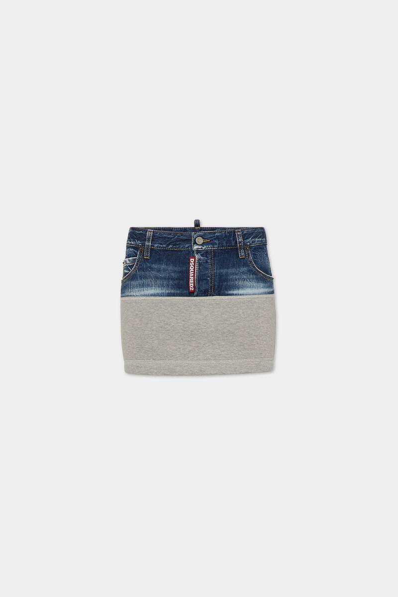 JERSEY AND DENIM SKIRT