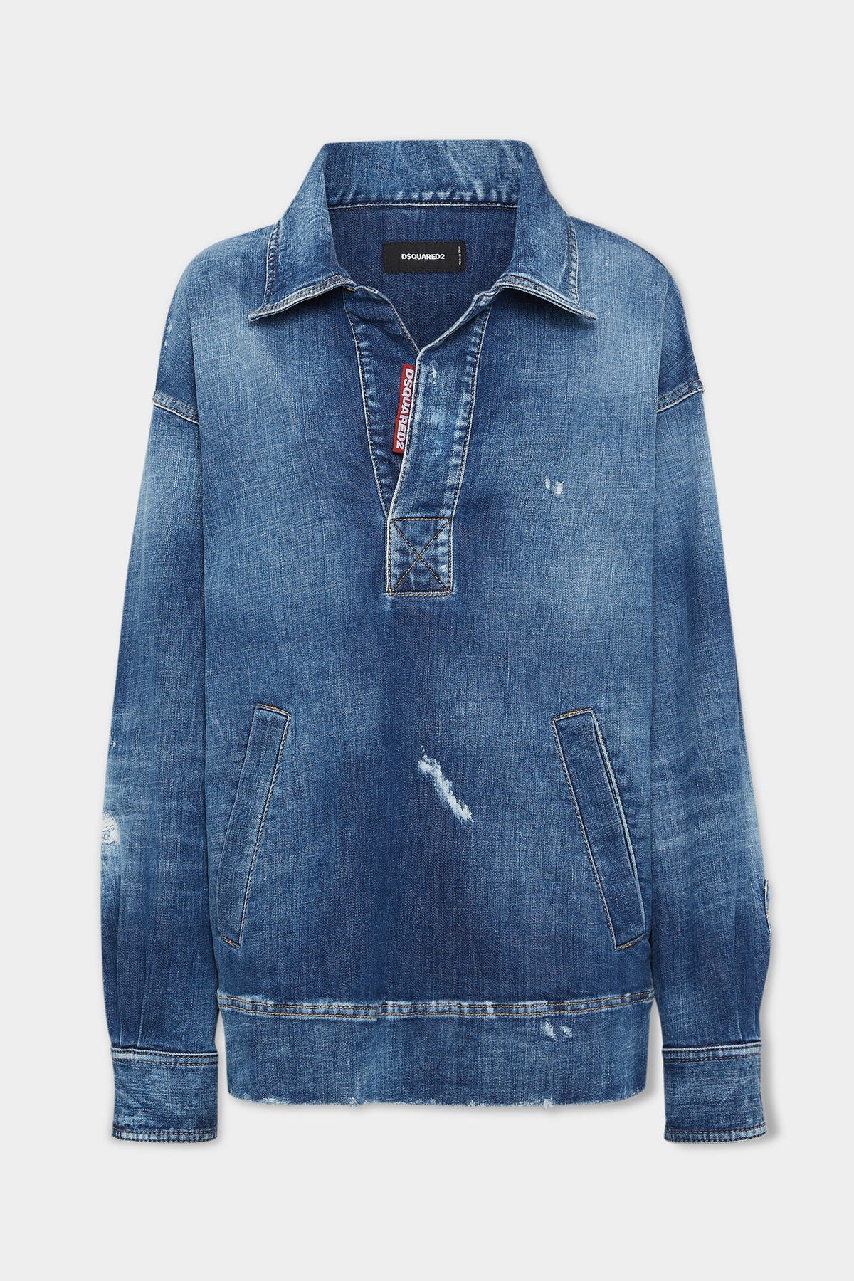 Medium Wash Relaxed Denim Shirt