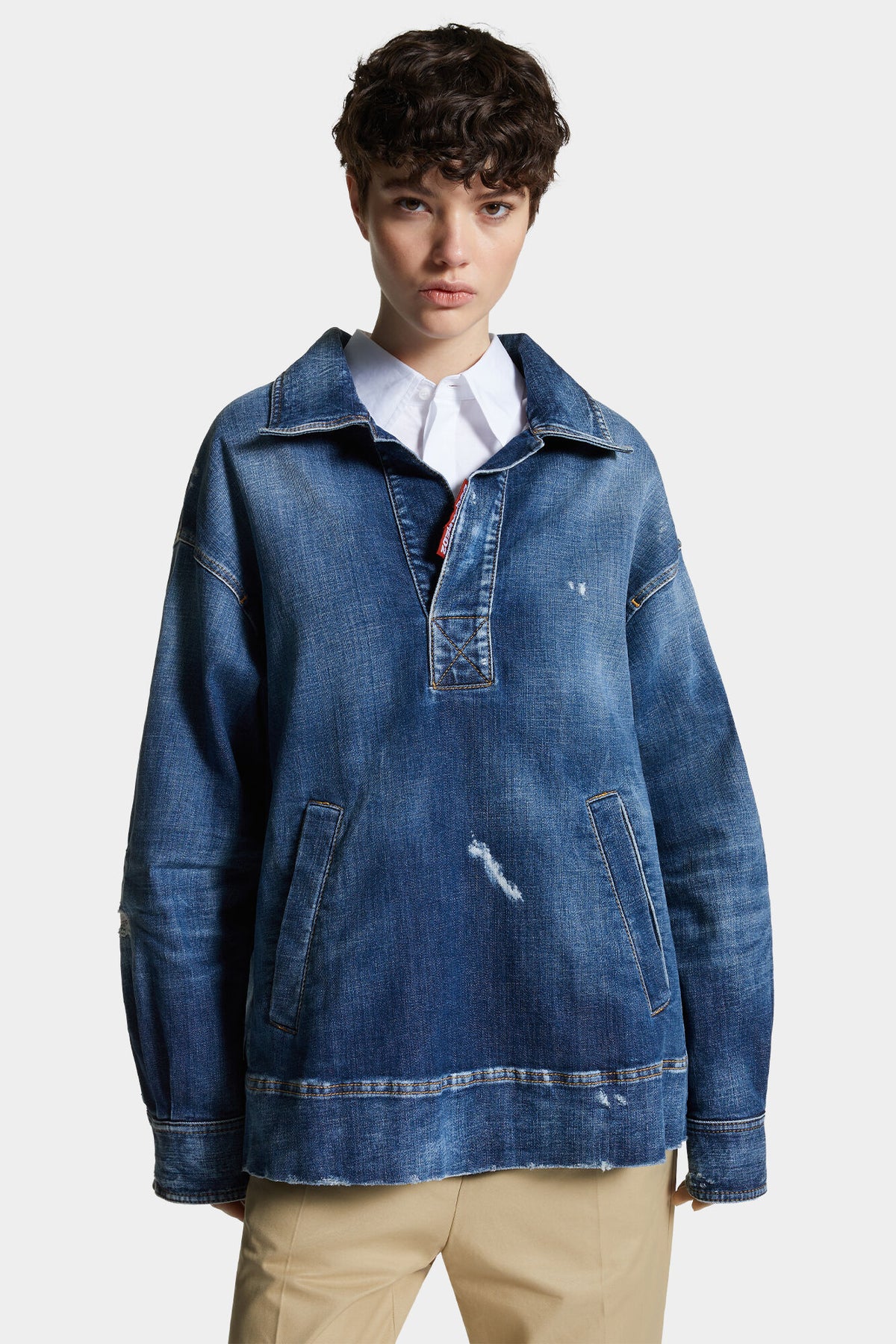 Medium Wash Relaxed Denim Shirt