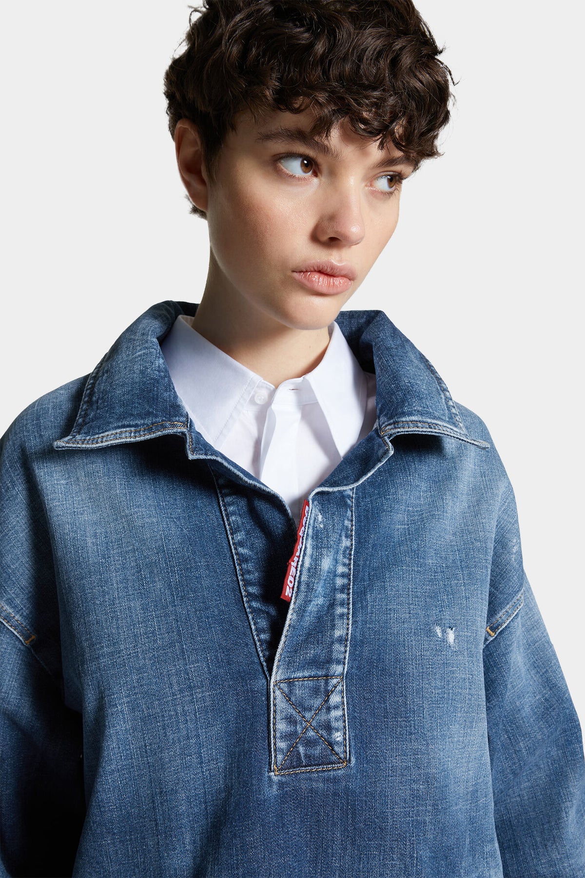 Medium Wash Relaxed Denim Shirt