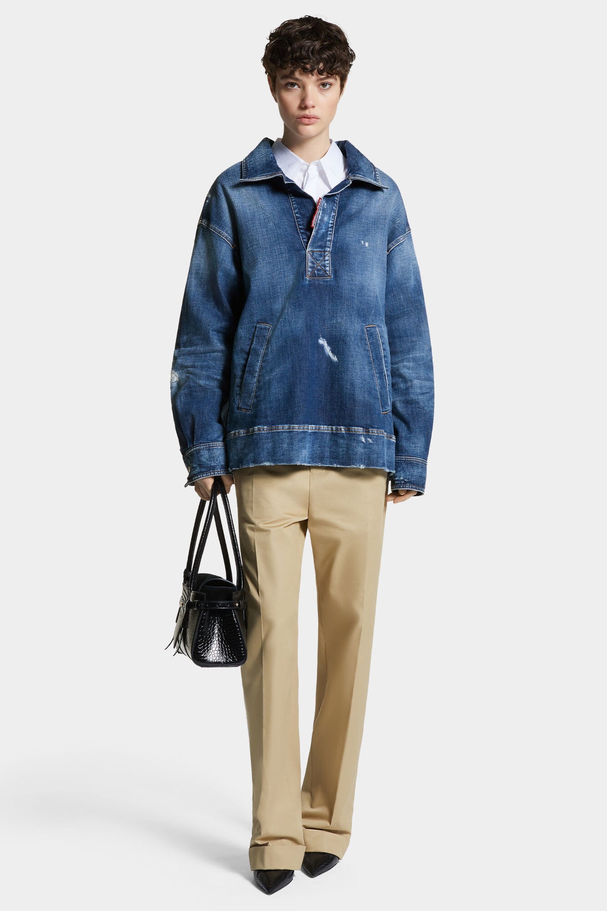 Medium Wash Relaxed Denim Shirt