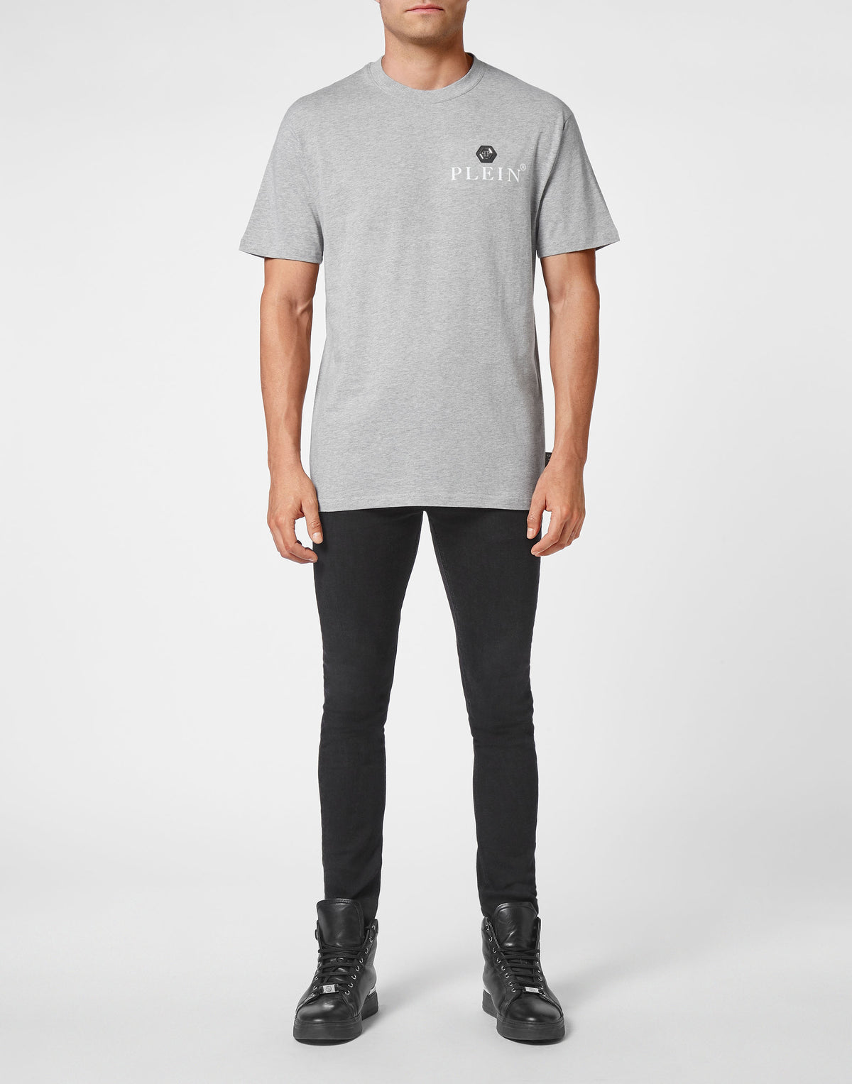 T-shirt Round Neck SS Hexagon grey