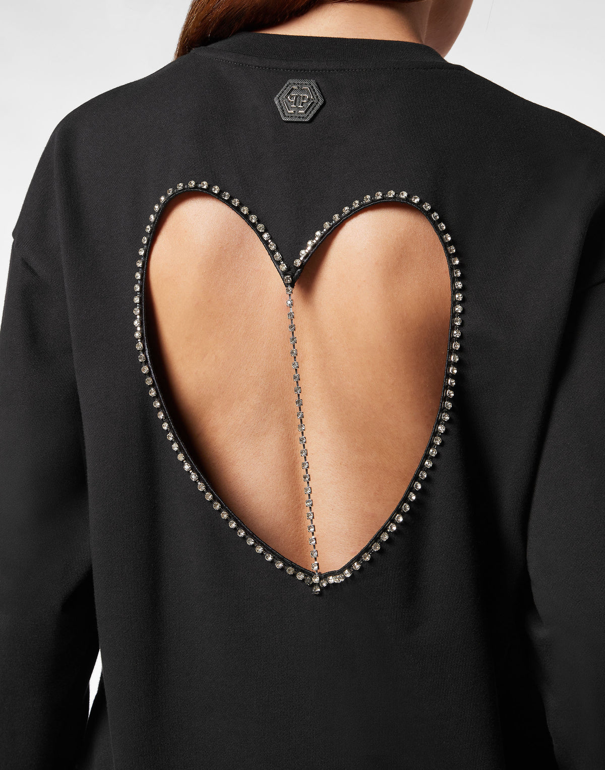 Padded Shoulder Sweatshirt Roundneck Heart