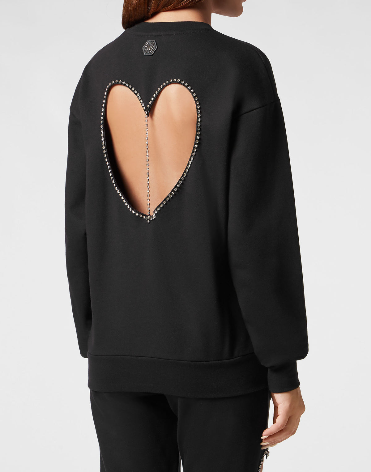 Padded Shoulder Sweatshirt Roundneck Heart
