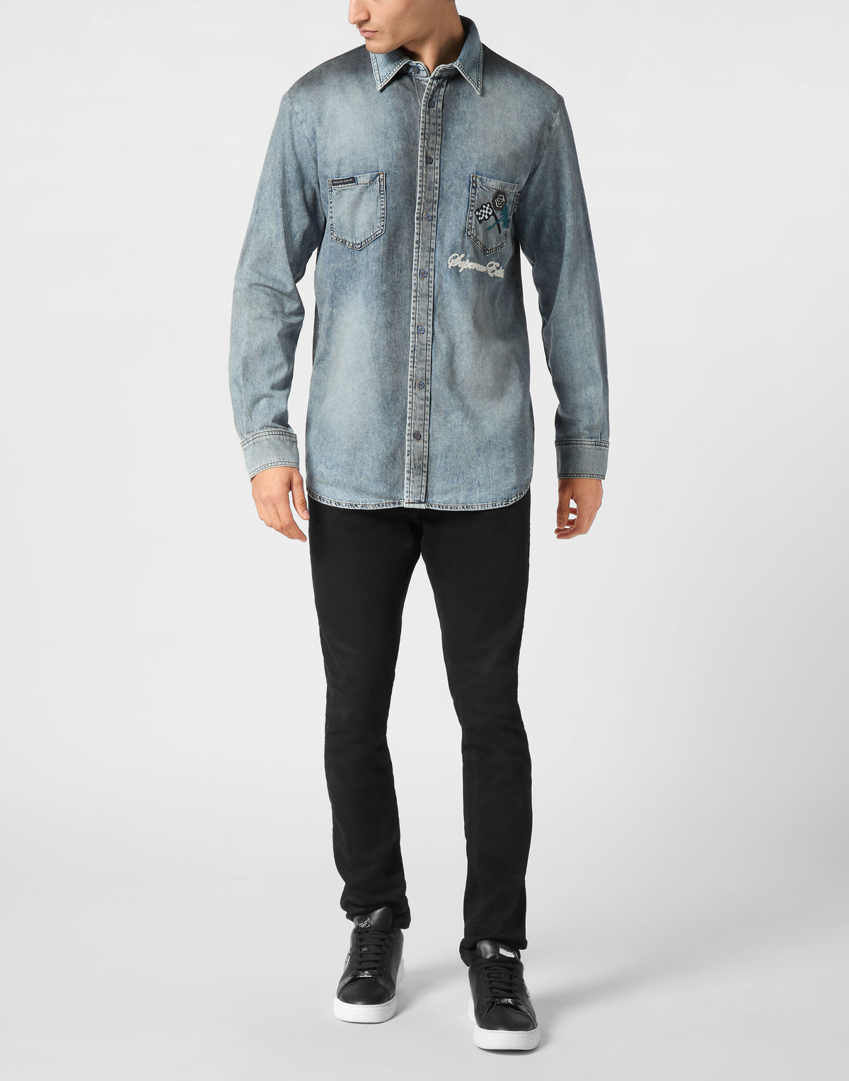 Denim Shirt LS Cars Racing-YC Group|Luxury Fashion