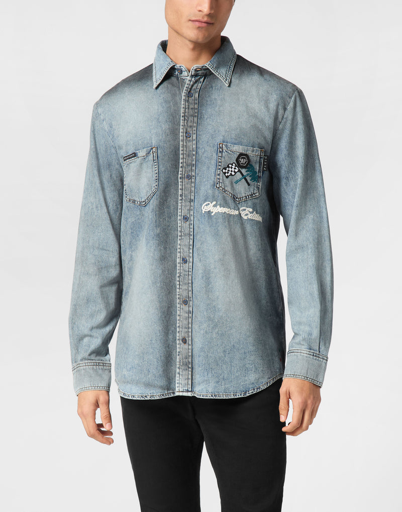 Denim Shirt LS Cars Racing-YC Group|Luxury Fashion
