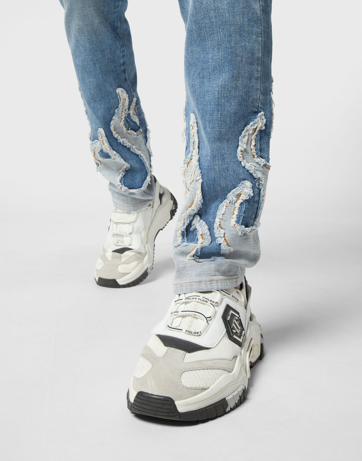 Denim Super Straight Cut Fit Trousers Flame-YC Group|Luxury Fashion