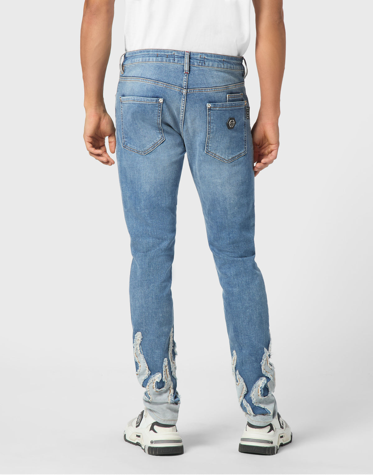 Denim Super Straight Cut Fit Trousers Flame-YC Group|Luxury Fashion