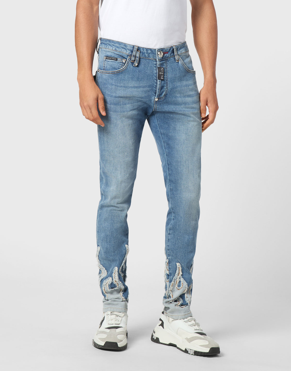 Denim Super Straight Cut Fit Trousers Flame-YC Group|Luxury Fashion