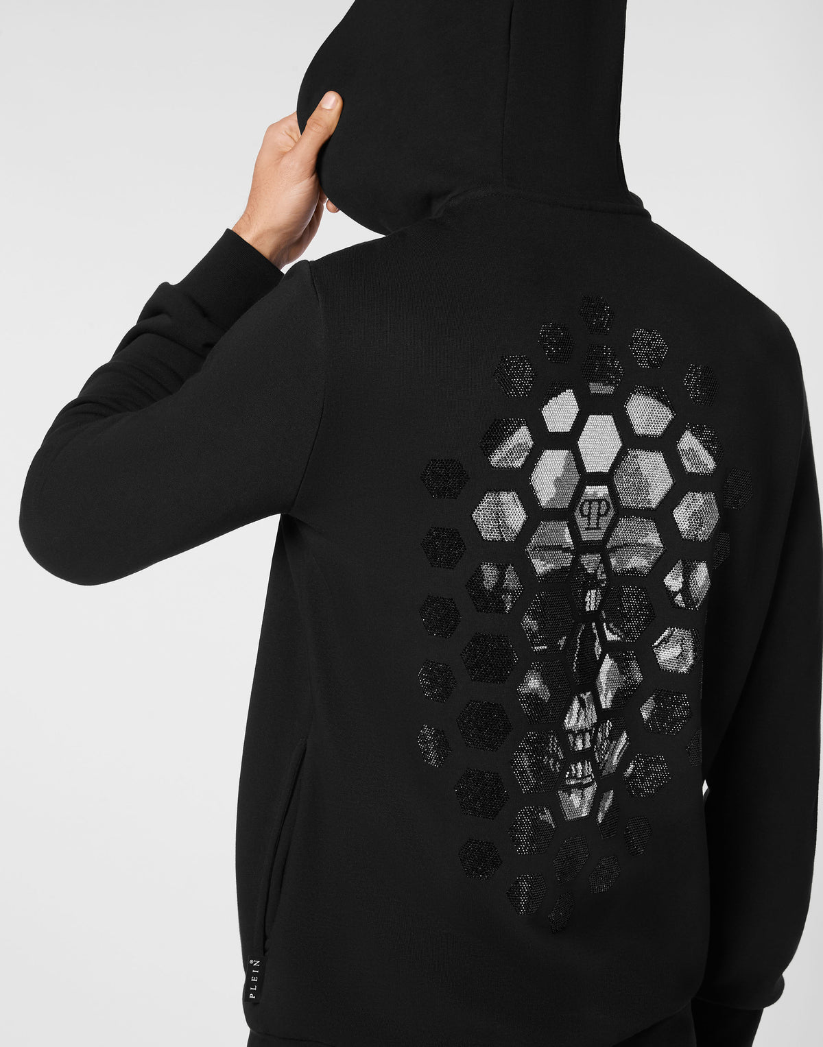 Hoodie Sweatjacket LS Strass Skull