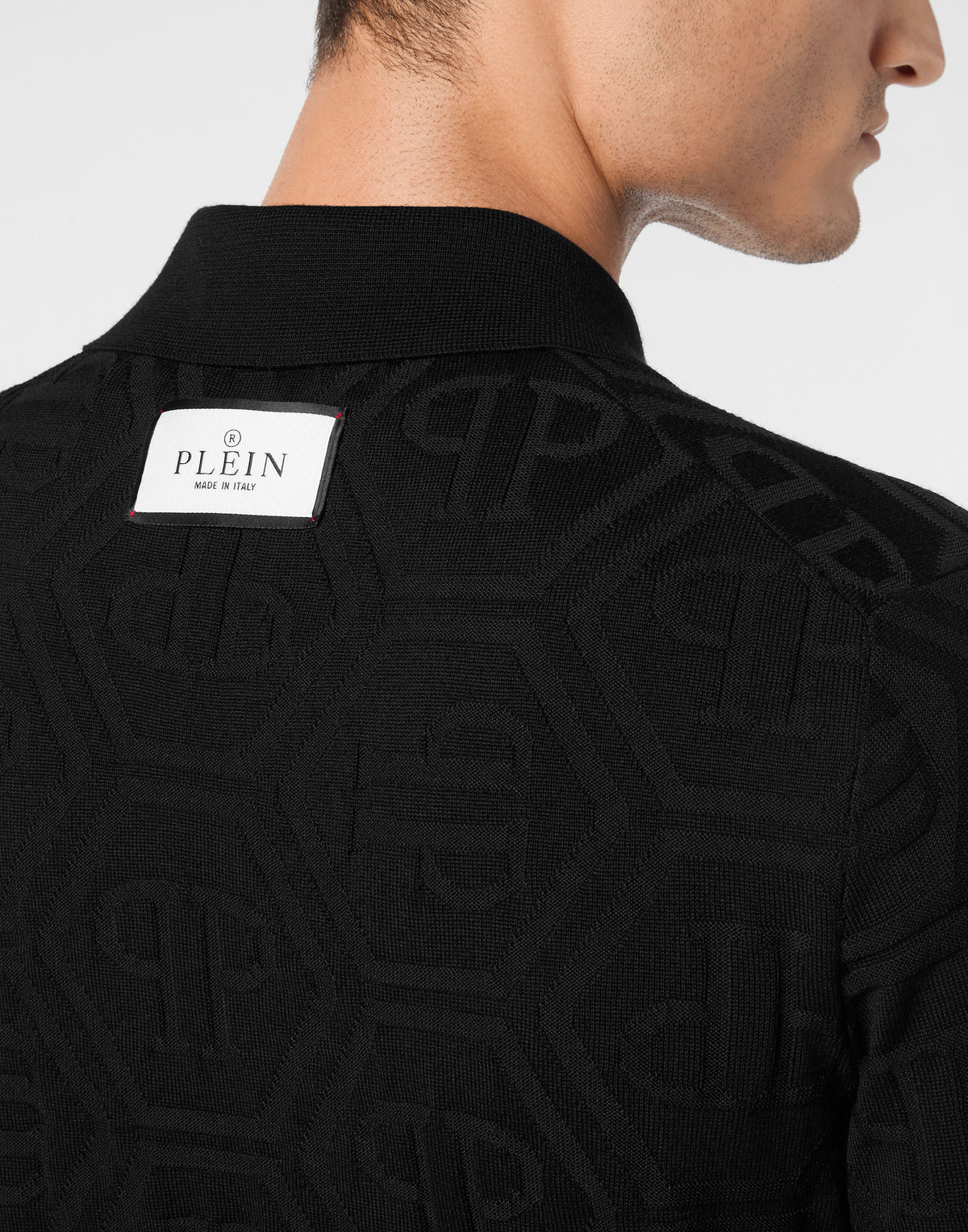 Jacquard Silk Wool Pullover Polo-Neck SS Monogram