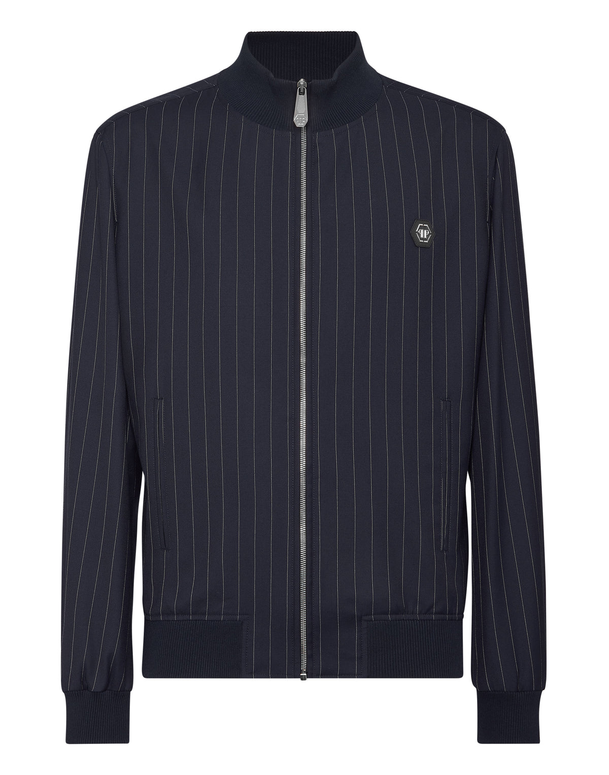 Wool Pinstripe Bomber LS