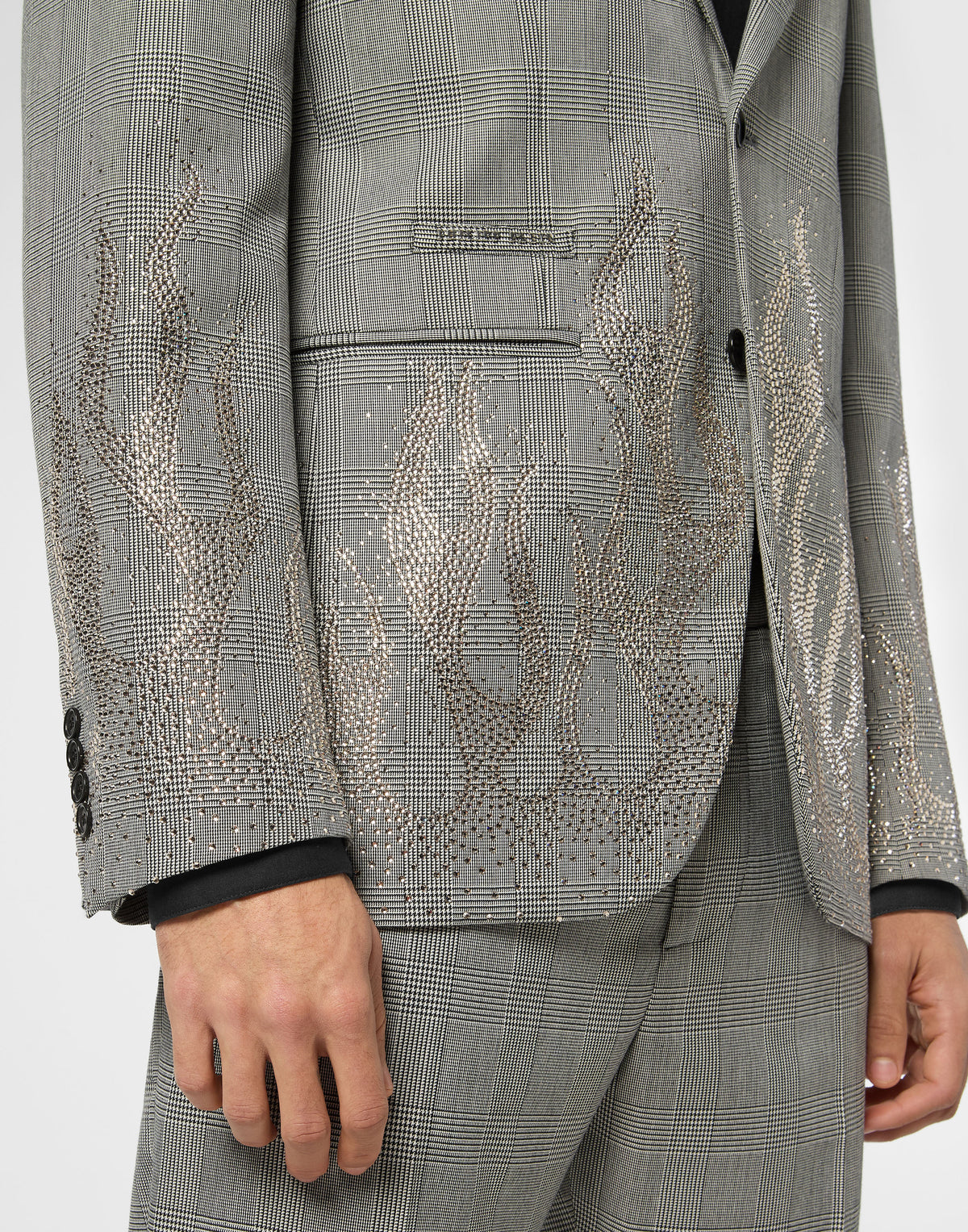 English Check Blazer LS Strass Flame-YC Group|Luxury Fashion