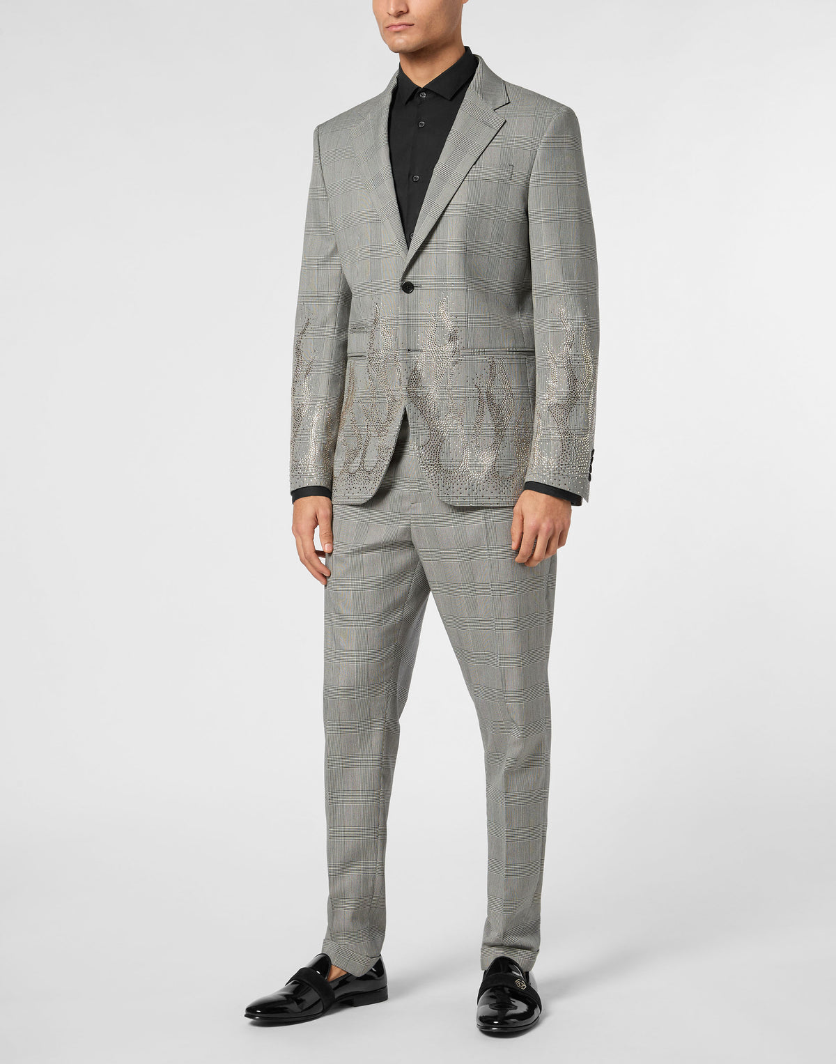 English Check Blazer LS Strass Flame-YC Group|Luxury Fashion