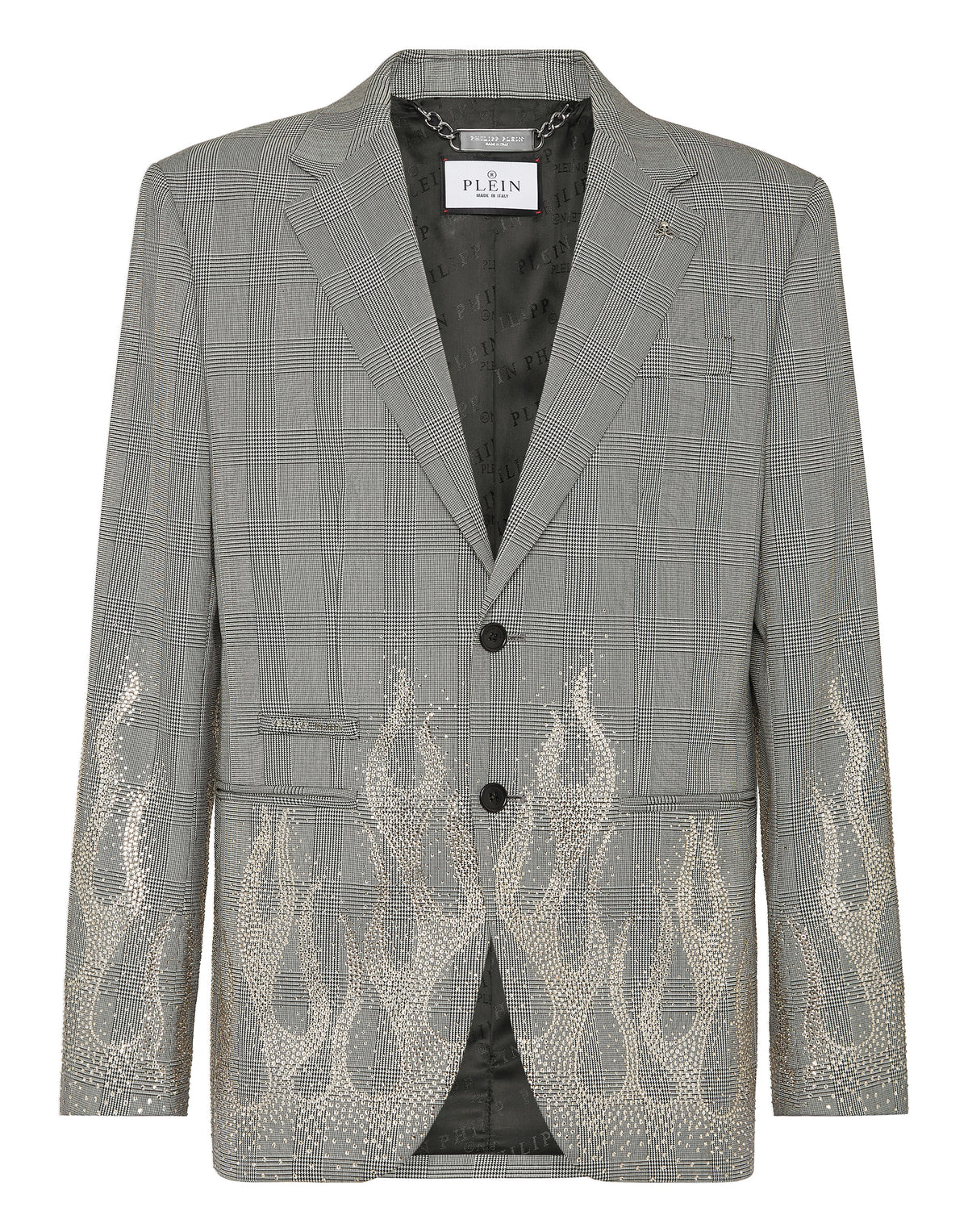English Check Blazer LS Strass Flame-YC Group|Luxury Fashion