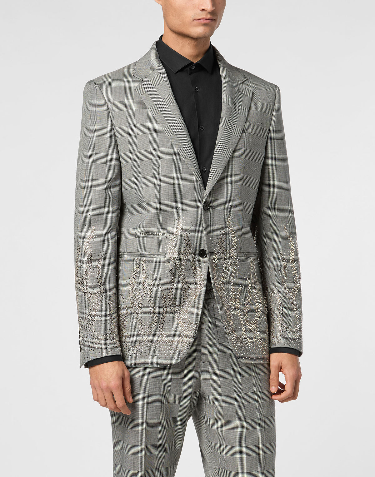 English Check Blazer LS Strass Flame-YC Group|Luxury Fashion