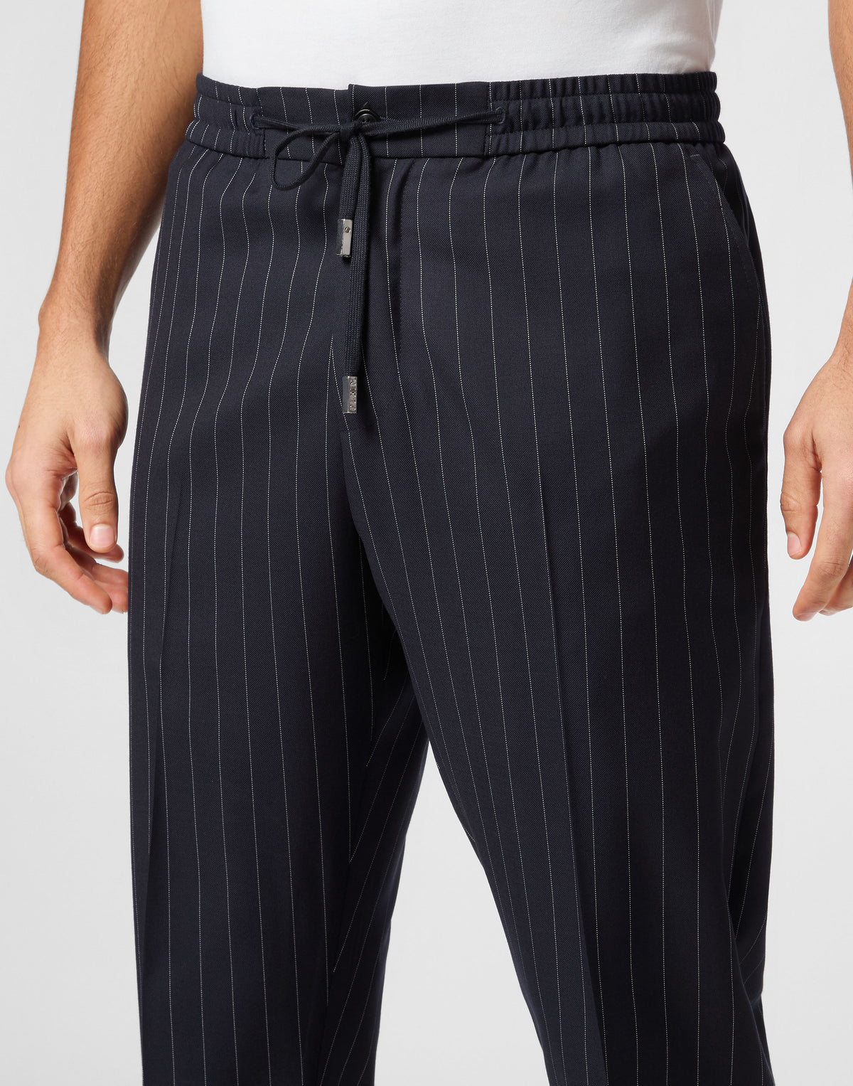 Wool Pinstripe Jogging Trousers