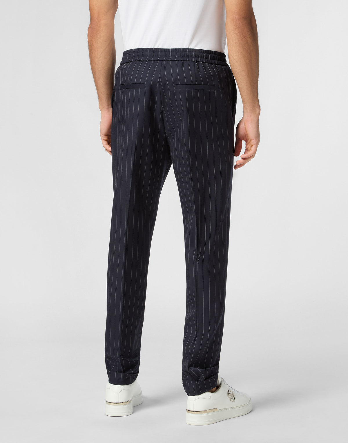 Wool Pinstripe Jogging Trousers