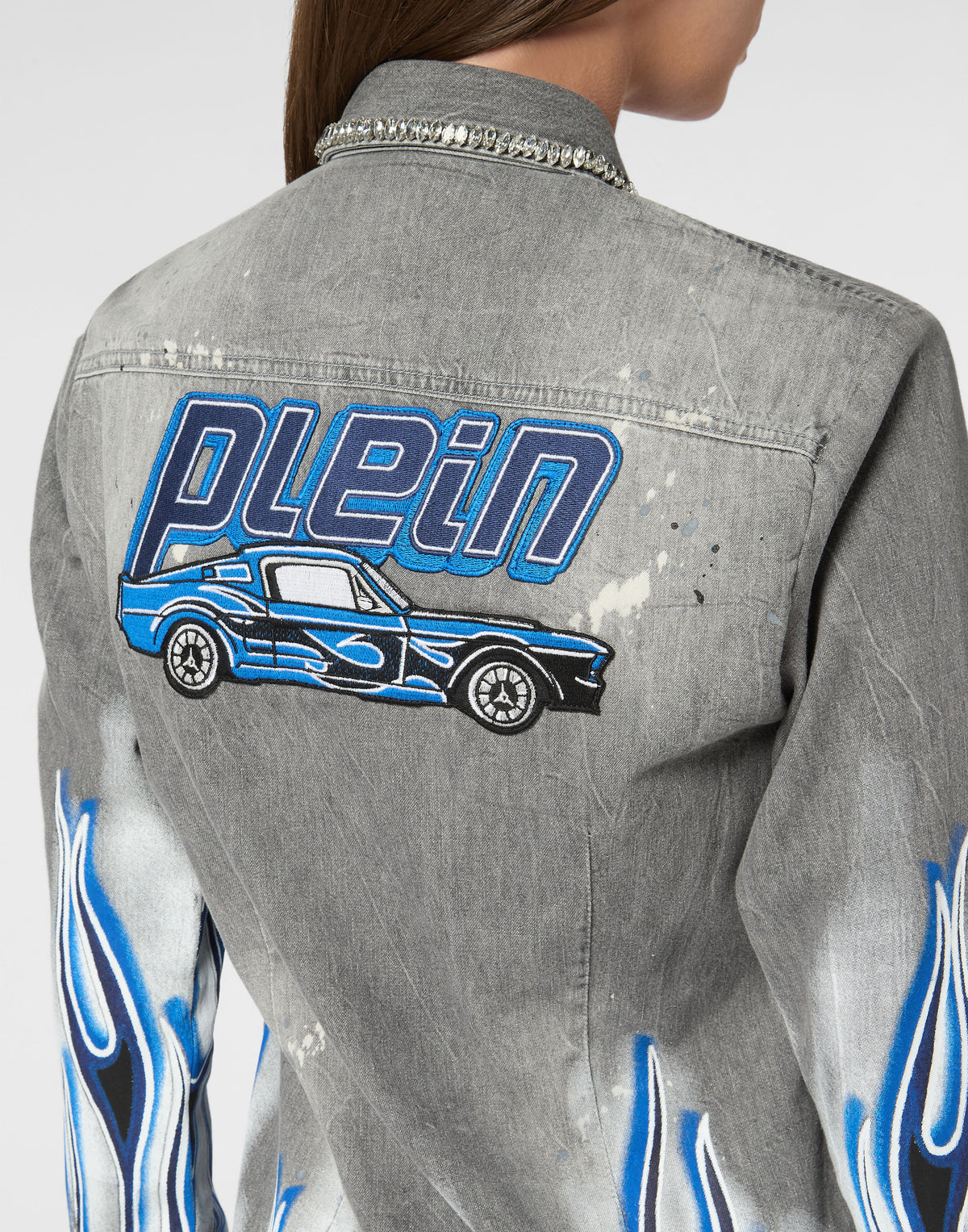 Denim Shirt LS Flame Racing-YC Group|Luxury Fashion