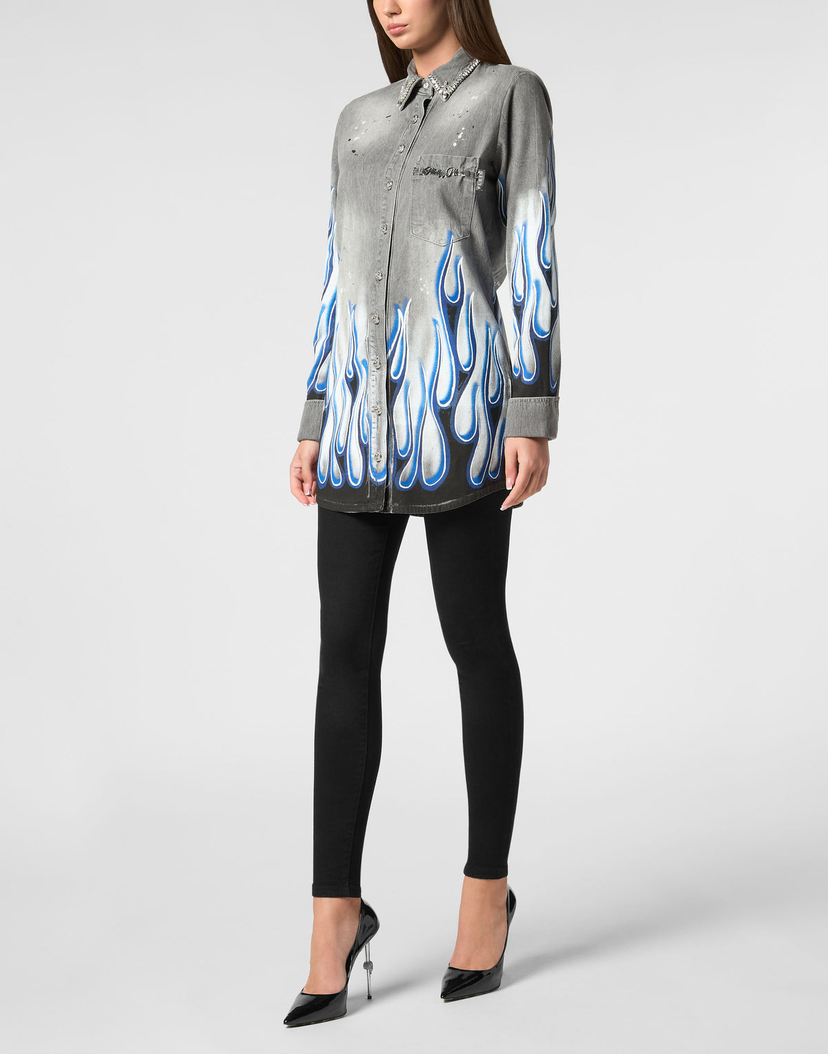 Denim Shirt LS Flame Racing-YC Group|Luxury Fashion