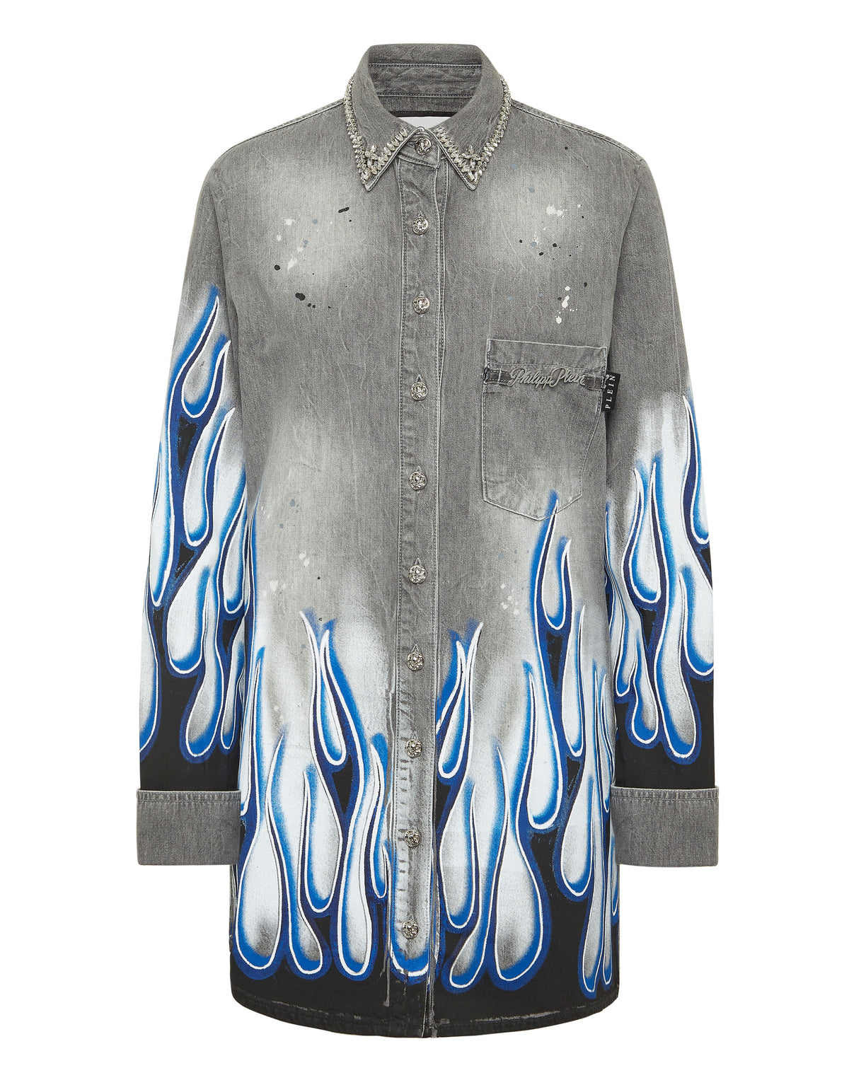 Denim Shirt LS Flame Racing-YC Group|Luxury Fashion