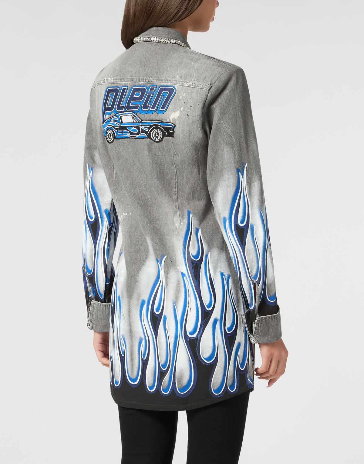 Denim Shirt LS Flame Racing-YC Group|Luxury Fashion