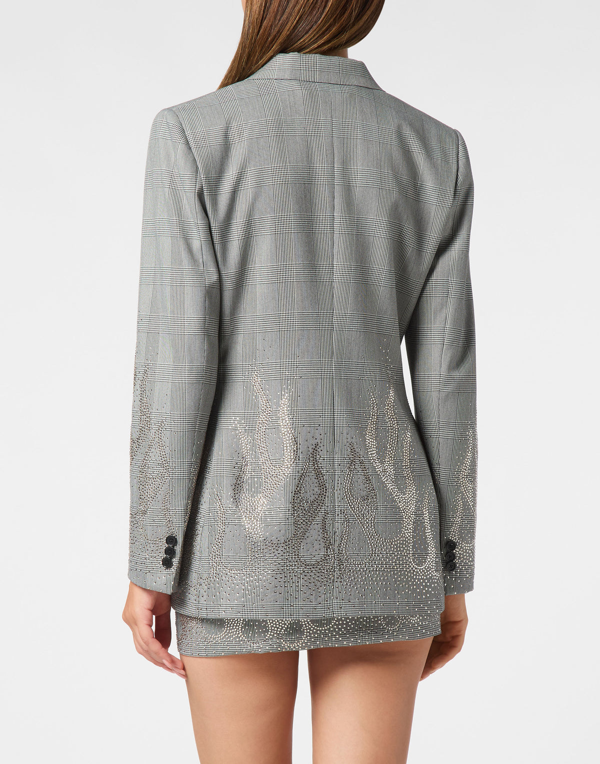 Checkered Gold Fit Blazer Flame-YC Group|Luxury Fashion