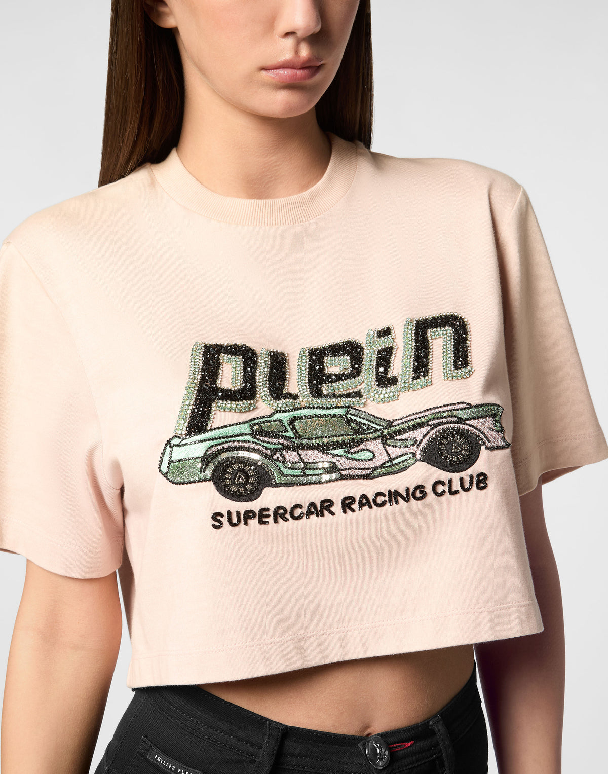 T-shirt Crop Plein Car