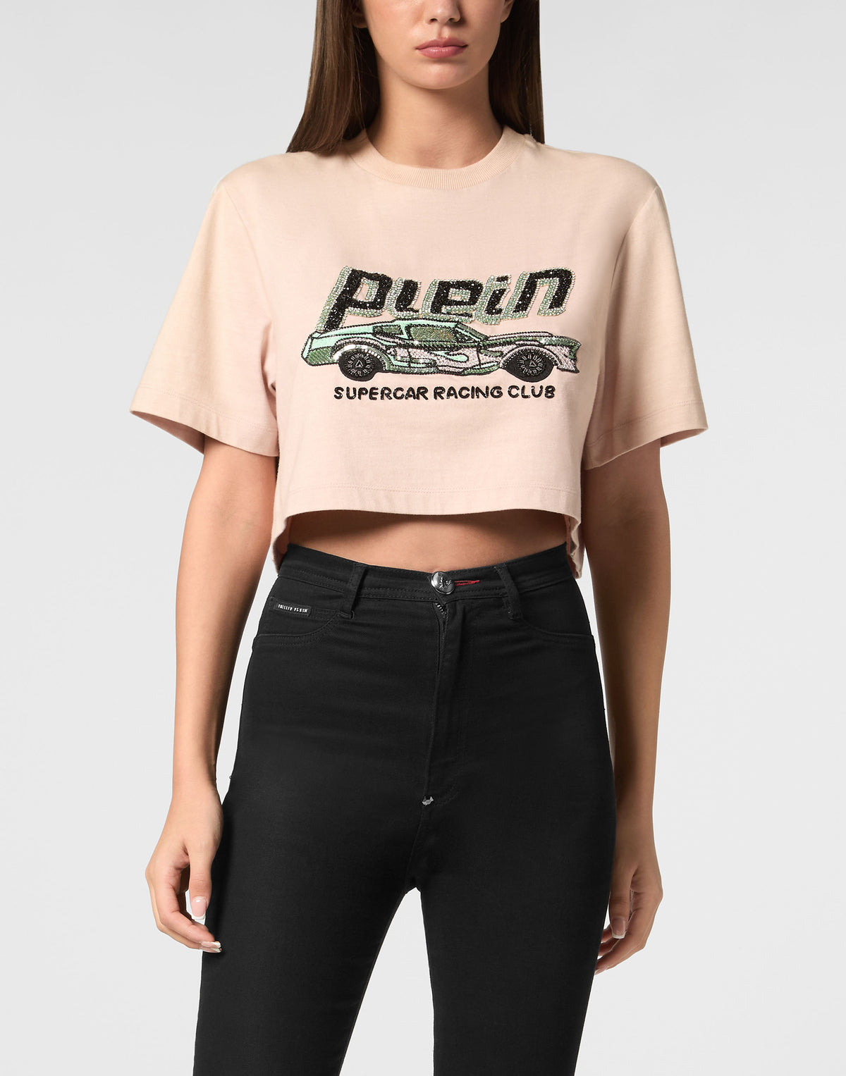 T-shirt Crop Plein Car