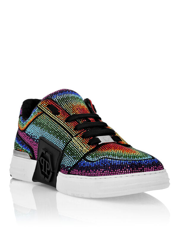 Suede Lo-Top Sneakers Strass Hexagon